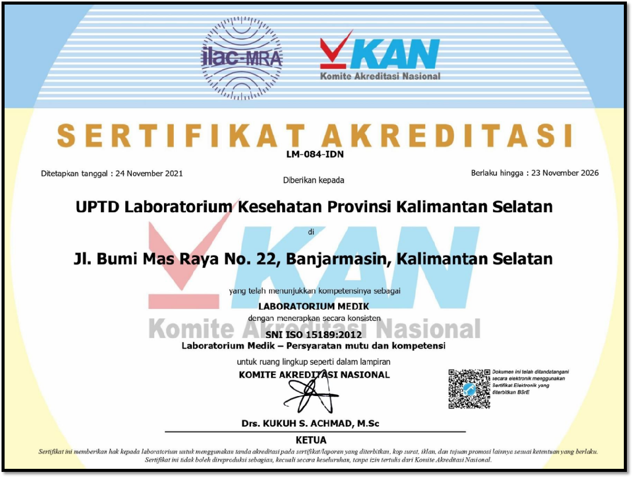 Sertifikat ISO 15189